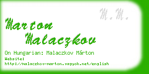 marton malaczkov business card