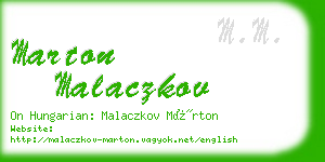 marton malaczkov business card